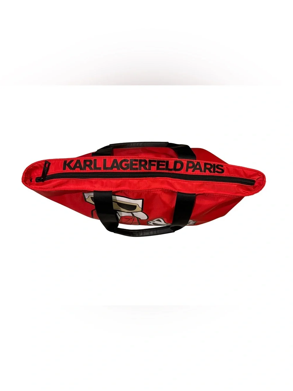 Karl Lagerfeld Paris Amour Tote Red/Black/Multi 14.75” x 14.25” x 6” +Strap NWOT